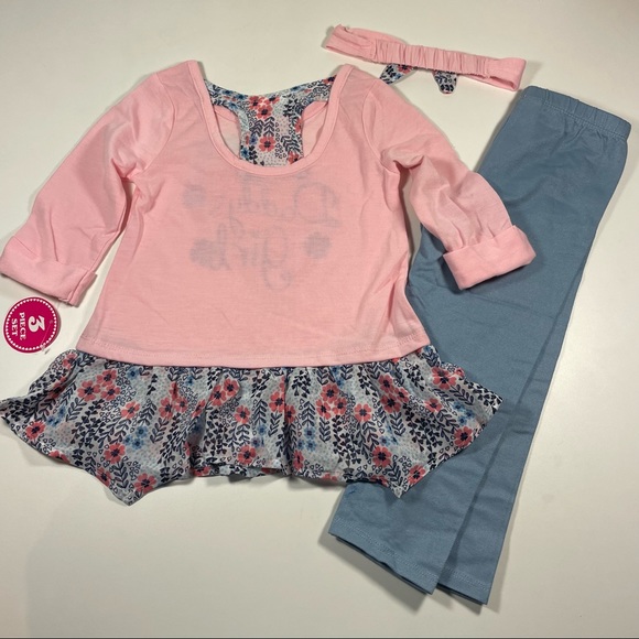 NWT Nannette 3pc Daddy’s Girl leggings set Size 3T - Picture 3 of 8